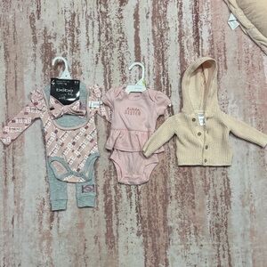bebe Pink and Cream Baby Bodysuit Set